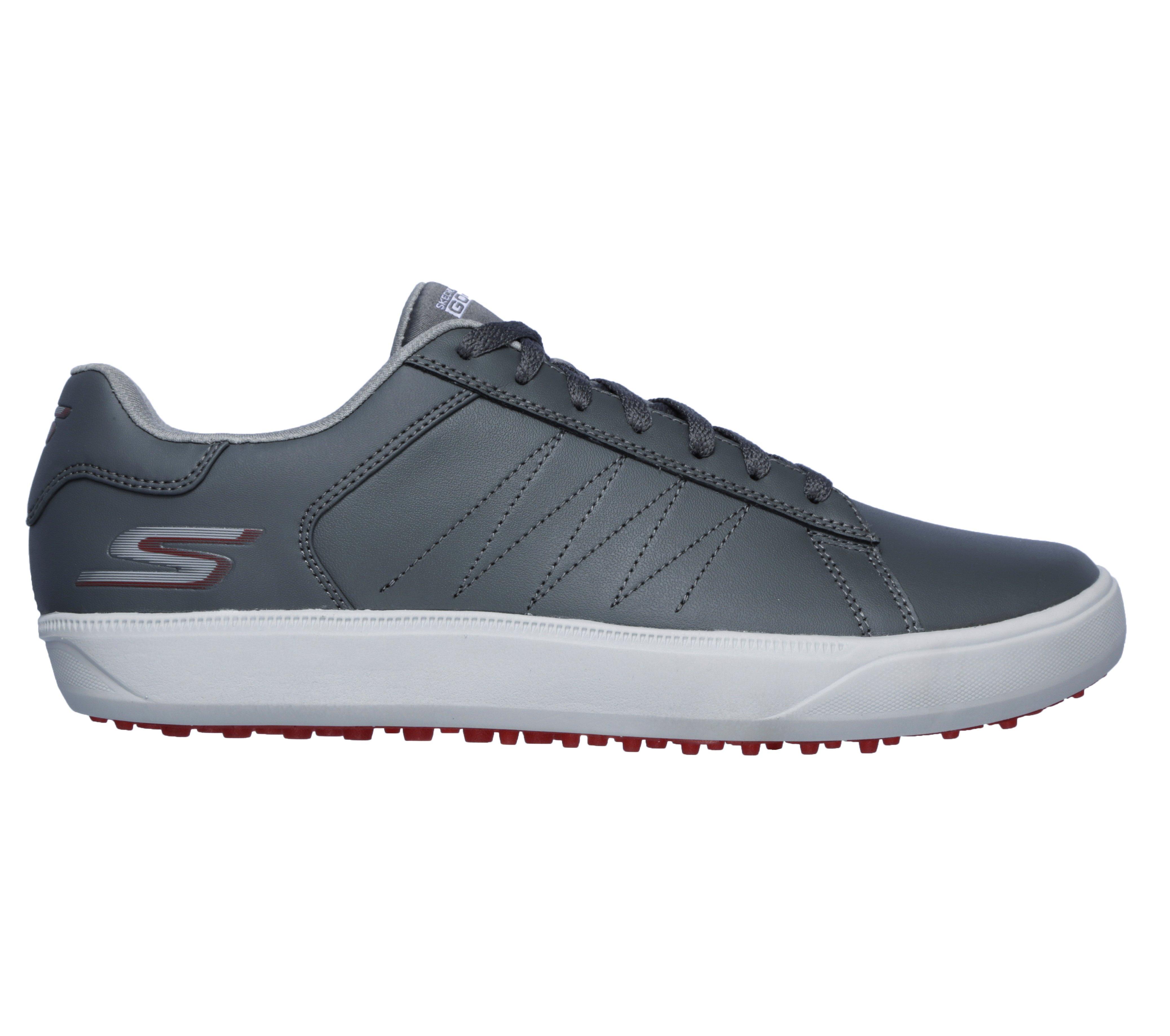 【ドライブ】LUKA4 Gone fishing Men's Go Golf Drive 4 Spikeless Shoe - Grey/Red | SKECHERS